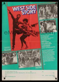 8j026 WEST SIDE STORY East German 16x23 '73 Academy Award winning classic musical!