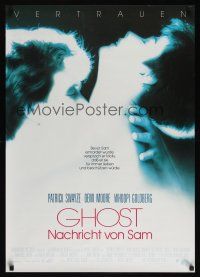 8j082 GHOST German '90 classic romantic close up of dead Patrick Swayze & sexy Demi Moore!