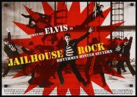 8j071 JAILHOUSE ROCK German 16x23 R03 classic image of rock & roll king Elvis Presley!