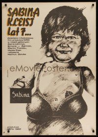 8j543 SABINE KLEIST, AGED SEVEN Polish 27x38 '82 Dziuba's Sabine Kleist, creepy Ploza-Dolinski art