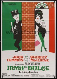 8j117 IRMA LA DOUCE Spanish R88 Billy Wilder, great art of Shirley MacLaine & Jack Lemmon!