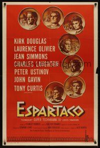 8j143 SPARTACUS Spanish '61 classic Stanley Kubrick & Kirk Douglas epic, cool images of cast!