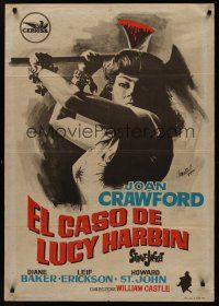 8j144 STRAIT-JACKET Spanish '64 great different Hermida art of crazy ax murderer Joan Crawford!
