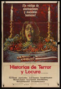 8j147 TALES THAT WITNESS MADNESS Spanish '73 wacky screaming head on food platter horror art!