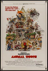 8k031 ANIMAL HOUSE style B 1sh '78 John Belushi, Landis classic, art by Rick Meyerowitz!