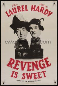 8k040 BABES IN TOYLAND  1sh R60s wacky Laurel & Hardy, Revenge is Sweet!