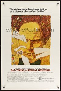 8k045 BAD TIMING int'l 1sh '80 Nicholas Roeg, cool art of Art Garfunkel & sexy Theresa Russell!