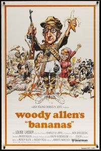 8k049 BANANAS int'l 1sh R80 great artwork of Woody Allen by E.C. Comics artist Jack Davis!