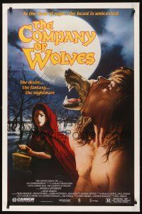 8k112 COMPANY OF WOLVES  1sh '85 Neil Jordan, Sarah Patterson, wild werewolf image!