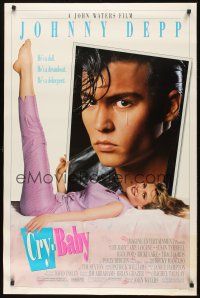 8k123 CRY-BABY DS 1sh '90 directed by John Waters, Johnny Depp is a doll, Amy Locane!