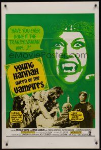 8k125 CRYPT OF THE LIVING DEAD  1sh '73 Young Hannah Queen of the Vampires, the Transylvanian way!