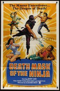 8k136 DEATH MASK OF THE NINJA  1sh '87 cool ninja art, the master executioner, dragon of death!