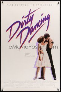 8k148 DIRTY DANCING  1sh '87 classic image of Patrick Swayze & Jennifer Grey in sexy embrace!