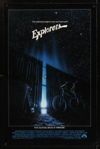 8k193 EXPLORERS int'l 1sh '85 directed by Joe Dante, the adventure begins in your own back yard!