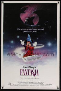 8k196 FANTASIA  1sh R85 great image of Mickey Mouse & others, Disney musical cartoon classic!