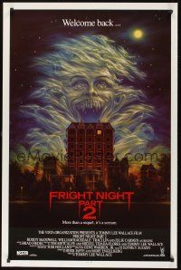 8k218 FRIGHT NIGHT 2 int'l 1sh '89 welcome back, cool horror artwork of ghosts!