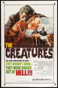 8k219 FROM BEYOND THE GRAVE  1sh '75 art of sexy near-naked girl about to be eaten, The Creatures!
