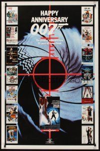 8k257 HAPPY ANNIVERSARY 007 TV 1sh '87 25 years of James Bond, cool image of all 007 posters!