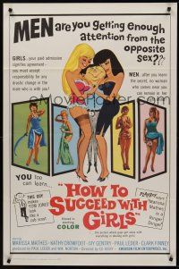 8k285 HOW TO SUCCEED WITH GIRLS  1sh '65 campy advice, are you getting enough attention!