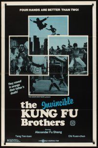 8k297 INVINCIBLE KUNG-FU BROTHERS  1sh '76 Cheh Chang, four hands are better than two!