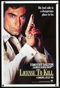 8k338 LICENCE TO KILL advance S version 1sh '89 Timothy Dalton as James Bond!