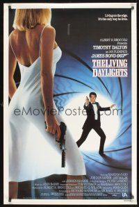 8k346 LIVING DAYLIGHTS int'l 1sh '87 Timothy Dalton as James Bond & sexy Maryam d'Abo with gun!