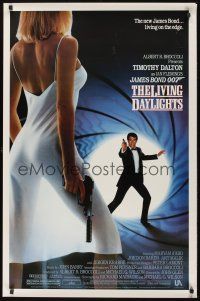 8k345 LIVING DAYLIGHTS  1sh '87 Timothy Dalton as James Bond & sexy Maryam d'Abo with gun!