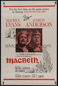 8k359 MACBETH military 1sh '64 Maurice Evans, Judith Anderson, from Shakespeare!
