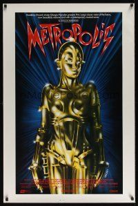 8k385 METROPOLIS int'l 1sh R84 Fritz Lang classic, Girogio Moroder, art of female robot by Nikosey!