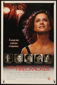 8k394 MISS FIRECRACKER  1sh '89 great close-up of Holly Hunter, Tim Robbins, Scott Glenn!