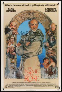 8k407 NAME OF THE ROSE  1sh '86 Der Name der Rose, great Drew Struzan art of Sean Connery as monk!