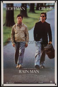 8k472 RAIN MAN  1sh '88 Tom Cruise & autistic Dustin Hoffman, directed by Barry Levinson!