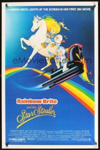 8k473 RAINBOW BRITE & THE STAR STEALER  1sh '85 cute Rich artwork from kid's animation!