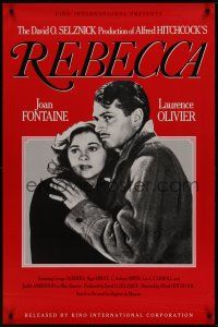 8k479 REBECCA  1sh R90s Alfred Hitchcock, Laurence Olivier & Joan Fontaine!