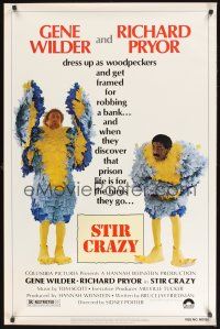 8k566 STIR CRAZY  1sh '80 Gene Wilder & Richard Pryor in chicken suits, directed by Sidney Poitier!