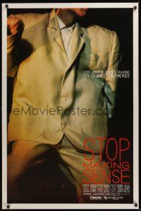 8k567 STOP MAKING SENSE  1sh '84 Jonathan Demme, Talking Heads, close-up of David Byrne's suit!