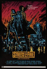 8k568 STREETS OF FIRE  1sh '84 Walter Hill shows what it is like to be young tonight, cool art!