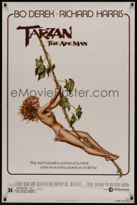 8k594 TARZAN THE APE MAN  1sh '81 directed by John Derek, Richard Harris, art of sexy Bo Derek!