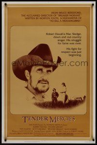8k597 TENDER MERCIES  1sh '83 Bruce Beresford, great close-up portrait of Best Actor Robert Duvall!