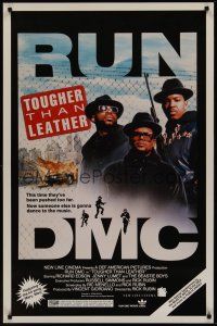 8k624 TOUGHER THAN LEATHER  1sh '88 great image of Run DMC, Darryl McDaniels, Jam Master Jay!