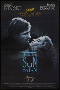 8k641 UNDER THE SUN OF SATAN arthouse 1sh '89 creepy image of priest Gerard Depardieu!
