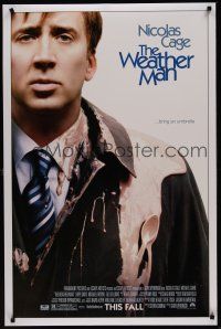 8k660 WEATHER MAN advance DS 1sh '07 wacky image of Nicolas Cage, bring an umbrella!