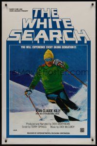 8k665 WHITE SEARCH  1sh '71 winter sports documentary, really cool ski artwork!