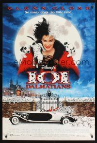 8m002 101 DALMATIANS DS 1sh '96 Walt Disney live action, Glenn Close as Cruella De Vil!