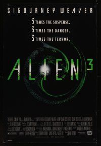 8m024 ALIEN 3 1sh '92 Sigourney Weaver, 3 times the danger, 3 times the terror!