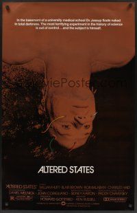 8m028 ALTERED STATES 1sh '80 William Hurt, Paddy Chayefsky, Ken Russell, sci-fi horror!