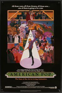 8m033 AMERICAN POP 1sh '81 cool rock & roll art by Wilson McClean & Ralph Bakshi!