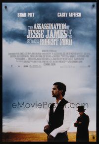 8m040 ASSASSINATION OF JESSE JAMES advance DS 1sh '07 Brad Pitt, Casey Affleck, outlaws!