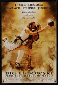 8m087 BIG LEBOWSKI 1sh '98 Coen Brothers cult classic, Jeff Bridges bowling w/Julianne Moore!