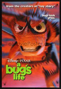 8m115 BUG'S LIFE DS 1sh '98 Walt Disney Pixar CG cartoon, c/u of grasshopper!